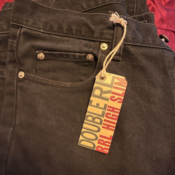 High Slim Ralph Lauren RRL Double RL Jeans Men's Size 32x34 Black Denim USA Made - Picture 1 of 12